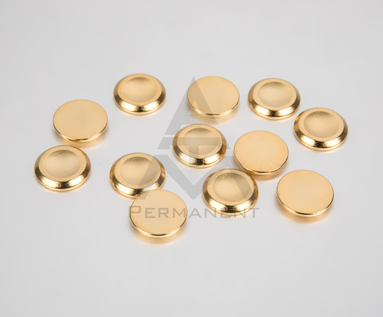 N35 Button shape neodymium magnet with NdFeB magnetic material gold plating