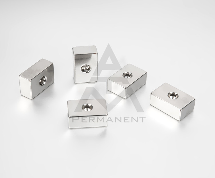 Block rare earth magnet nickel coating with hole