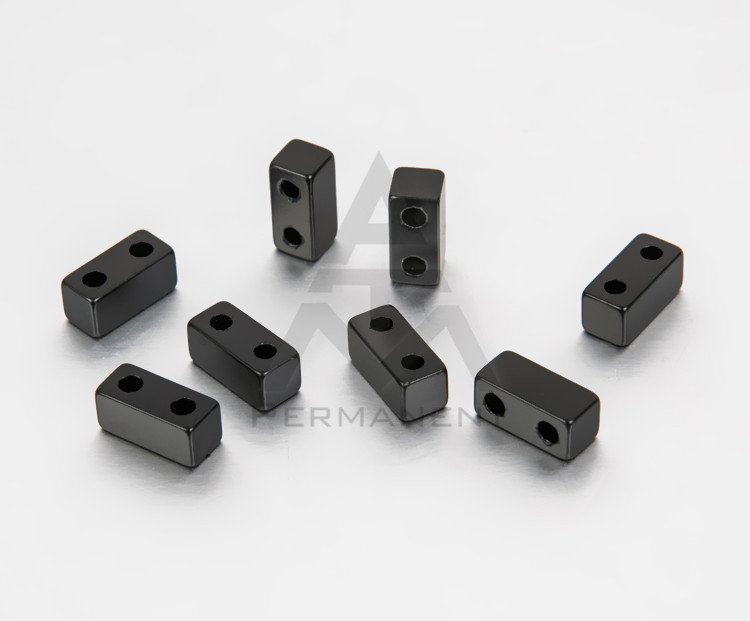 Small chip NdFeB magnet with black epoxy coating with two hole